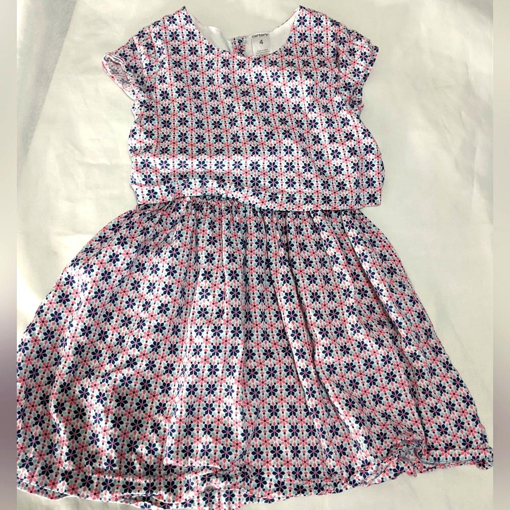 Carter's Floral Print Popover Toddler Girl Dress